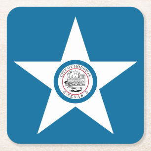 Flagge der Stadt Houston, Texas Square Paper Coast Rechteckiger Pappuntersetzer