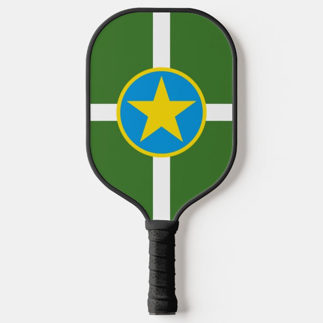 Flagge der Stadt Jackson, Mississippi Pickleball Schläger (Vorderseite)