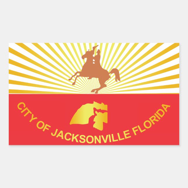Flagge der Stadt Jacksonville Rechteckiger Aufkleber (Vorderseite)