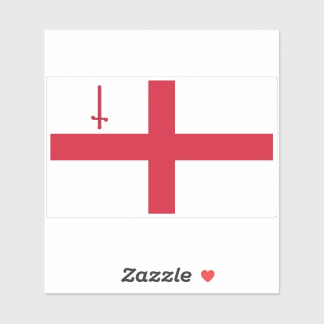 Flagge der Stadt London Aufkleber (Blatt)