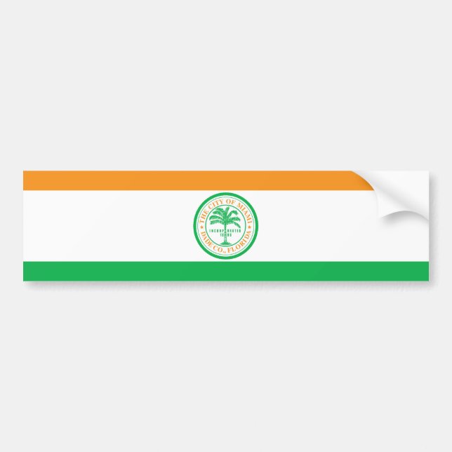 Flagge der Stadt Miami (Florida) Autoaufkleber (Vorne)