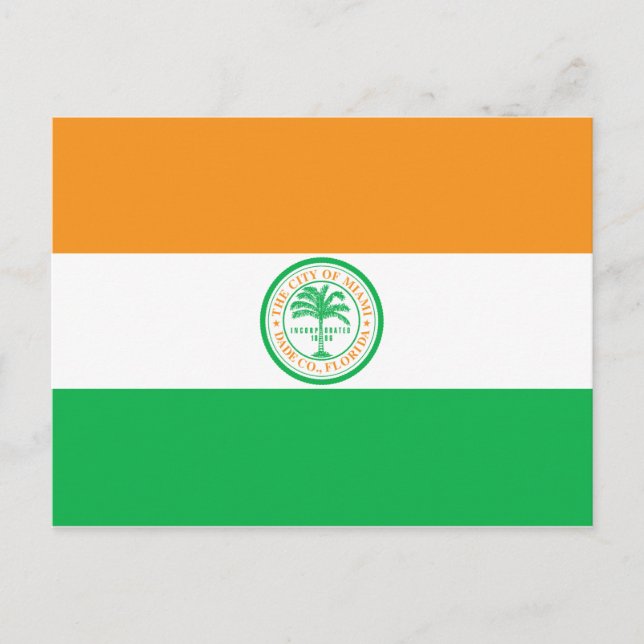 Flagge der Stadt Miami (Florida) Postkarte (Vorderseite)