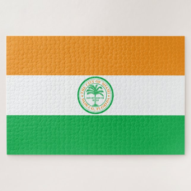 Flagge der Stadt Miami (Florida) Puzzle (Horizontal)