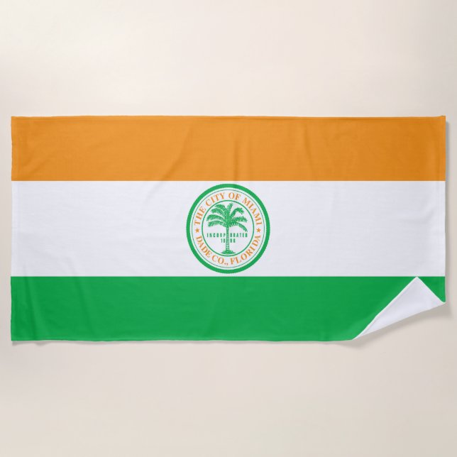 Flagge der Stadt Miami (Florida) Strandtuch (Vorderseite)