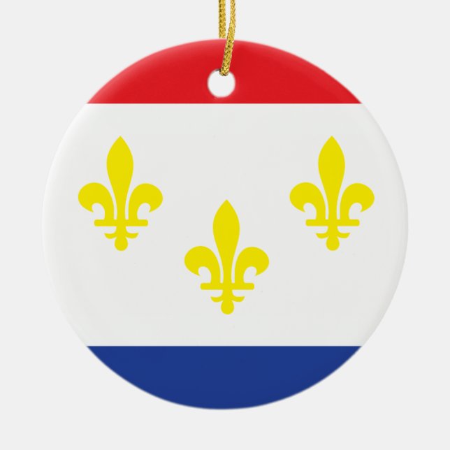 Flagge der Stadt New Orleans Keramikornament (Vorne)