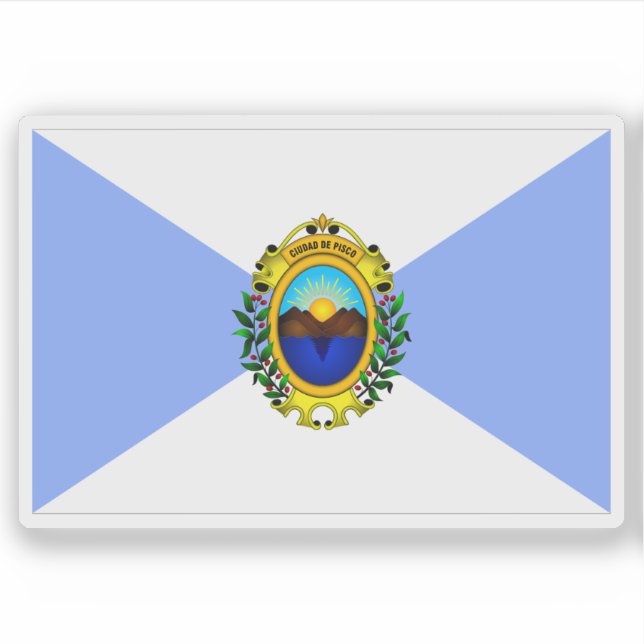 Flagge der Stadt Pisco, Peru Aufkleber (Vorderseite)