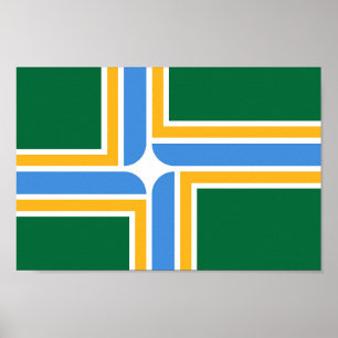 Flagge der Stadt Portland Poster