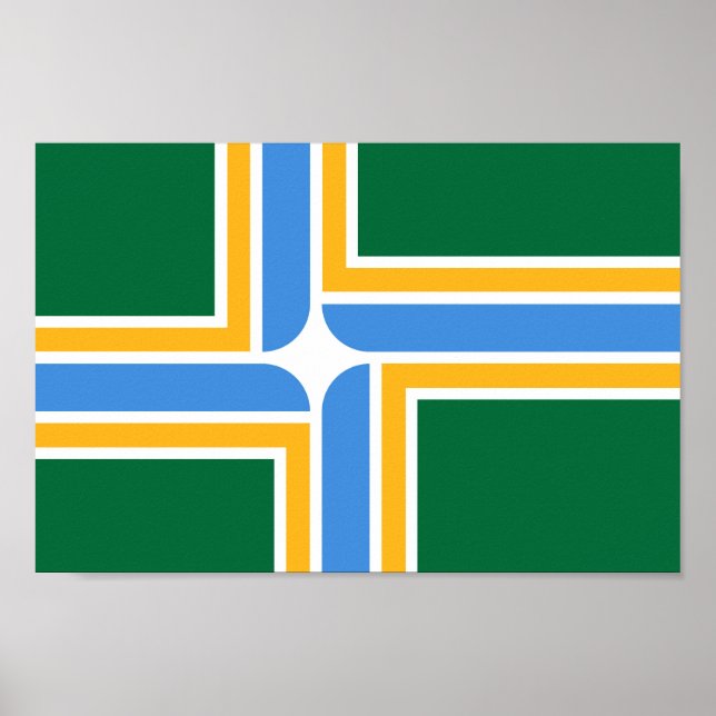 Flagge der Stadt Portland Poster (Vorne)