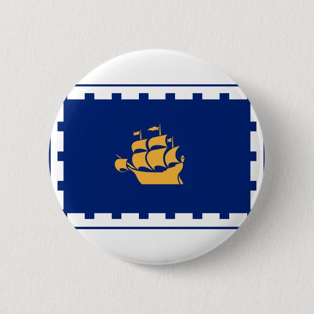 Flagge der Stadt Quebec Button (Vorderseite)