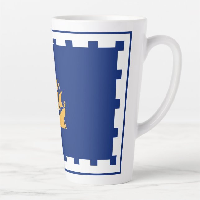 Flagge der Stadt Quebec Latte Tasse (Rechts)