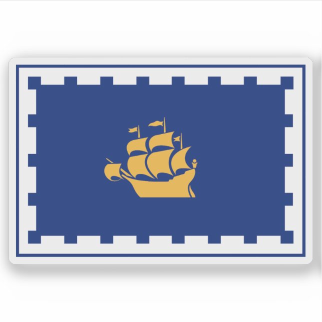 Flagge der Stadt Quebec, Quebec, Kanada Aufkleber (Vorderseite)
