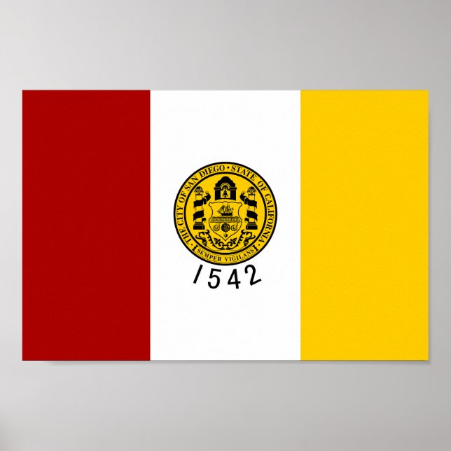 Flagge der Stadt San Diego Poster (Vorne)
