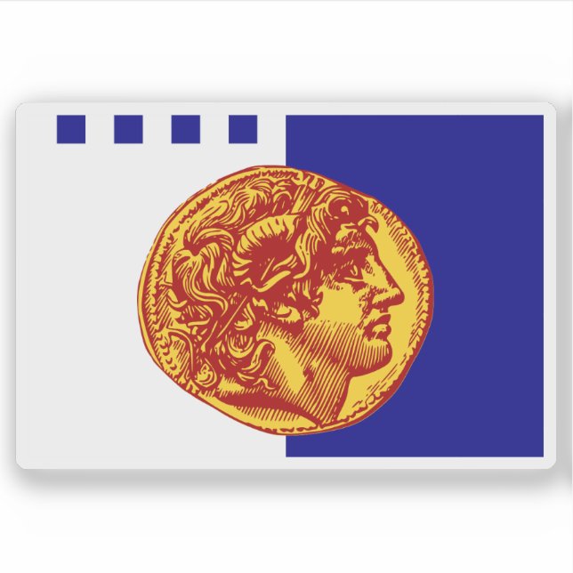 Flagge der Stadt Thessaloniki, Griechenland Aufkleber (Vorderseite)