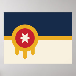 Flagge der Stadt Tulsa, Oklahoma State Poster