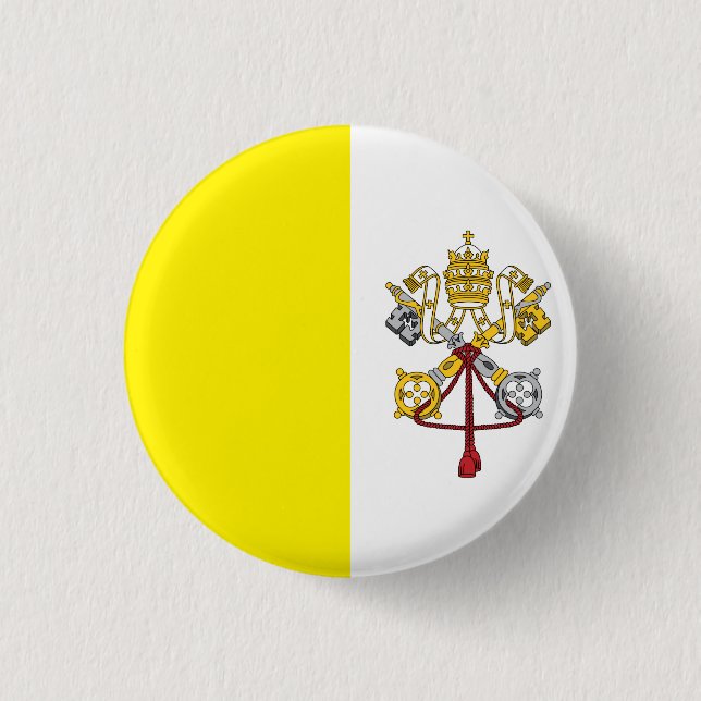 Flagge der Stadt Vatikanstadt Button (Vorderseite)