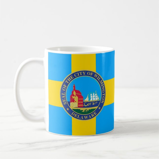Flagge der Stadt Wilmington, Delaware Kaffeetasse (Links)