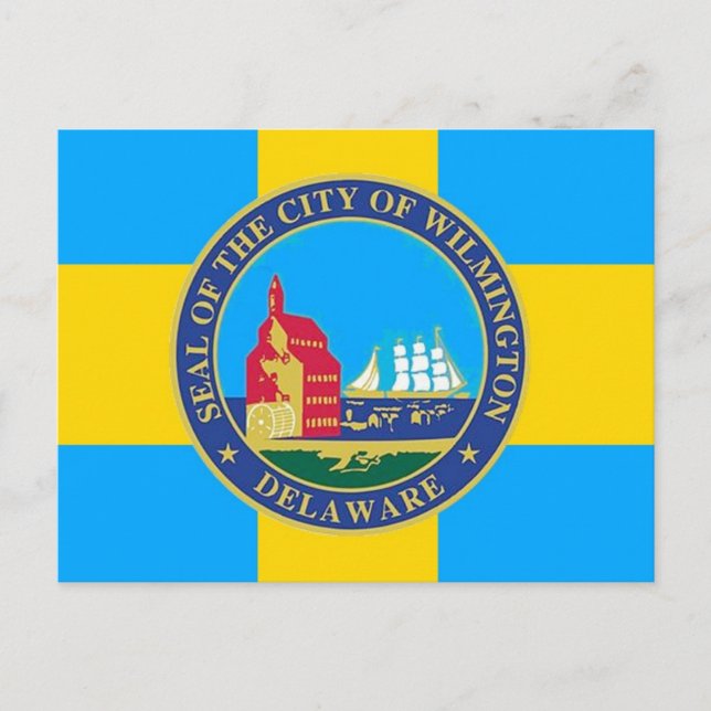 Flagge der Stadt Wilmington, Delaware Postkarte (Vorderseite)