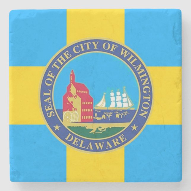 Flagge der Stadt Wilmington, Delaware Steinuntersetzer (Vorderseite)