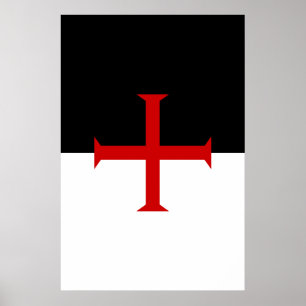 Flagge der Tempelritter Poster