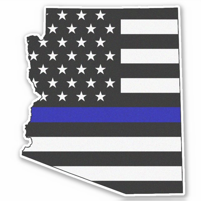 Flagge der Thin Blue Line Arizona Aufkleber (Vorderseite)