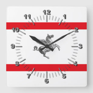 Flagge der Toskana (Italien) Quadratische Wanduhr
