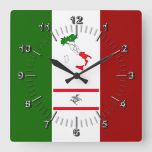 Flagge der Toskana (Italien) Quadratische Wanduhr