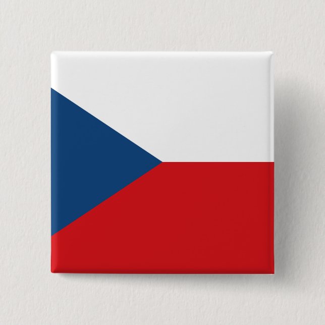 Flagge der Tschechischen Republik Button (Vorderseite)