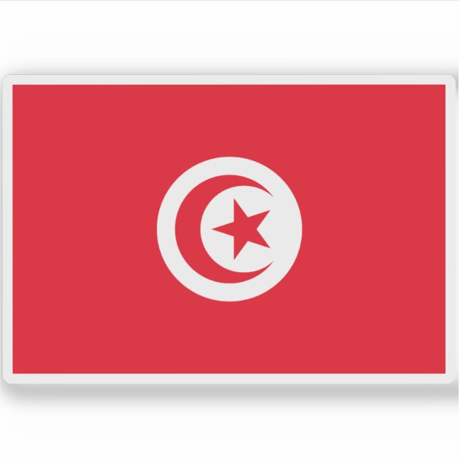 Flagge der Tunesischen Republik Aufkleber (Vorderseite)