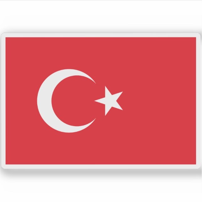 Flagge der Türkei Aufkleber (Vorderseite)