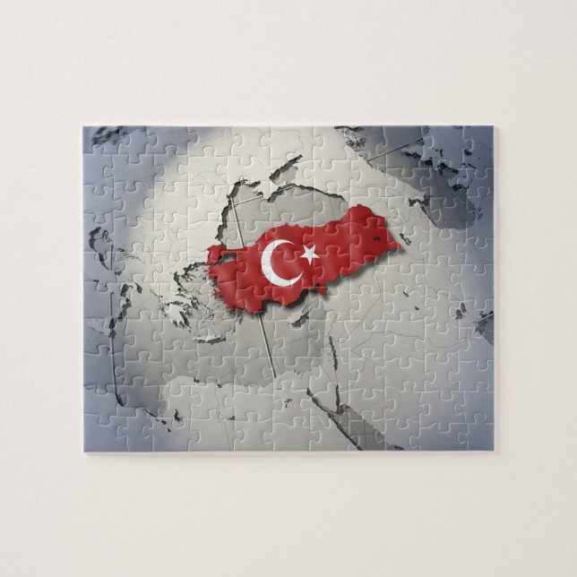 Flagge der Türkei Puzzle (Horizontal)