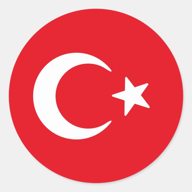 Flagge der Türkei Runder Aufkleber (Vorderseite)