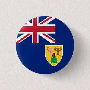 Flagge der Turks- und Caicosinseln Button