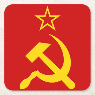 Flagge der UdSSR - Flagge der Sowjetunion Rechteckiger Pappuntersetzer