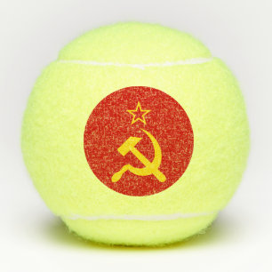 Flagge der UdSSR - sowjetische Gewerkschaft Tennisbälle