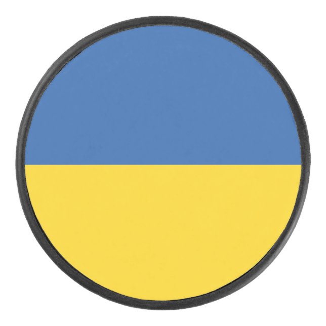 Flagge der Ukraine Eishockey Puck (Vorderseite)