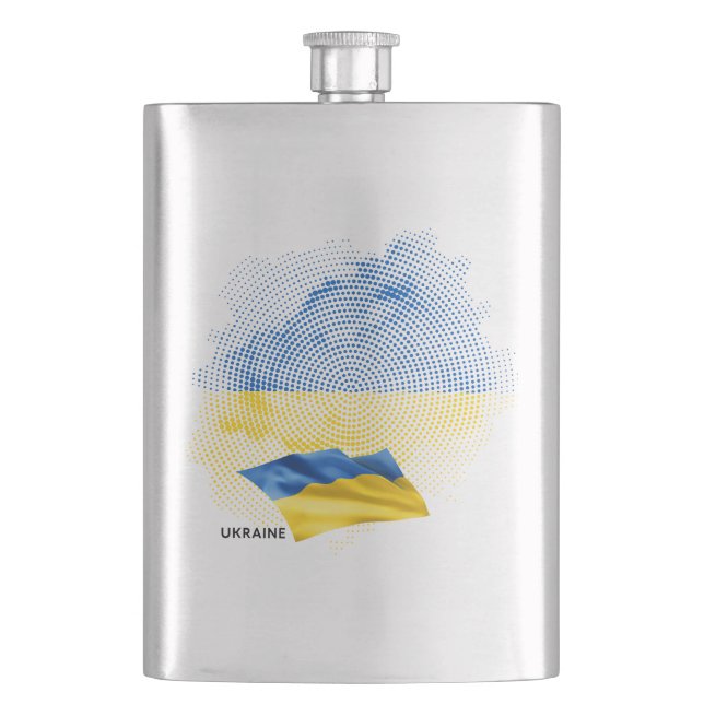 Flagge der Ukraine Flachmann (Vorderseite)
