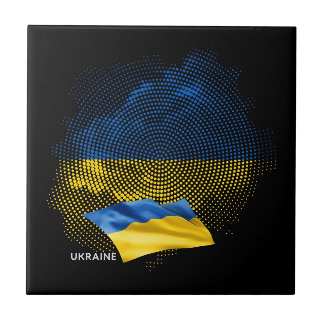 Flagge der Ukraine Fliese (Vorderseite)