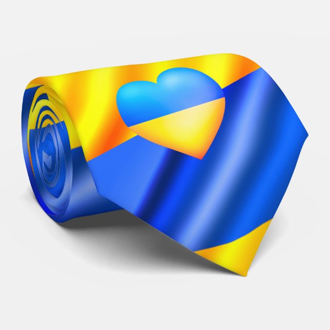 Flagge der Ukraine - Frieden - Freiheit Neck Tie Krawatte (Gerollt)