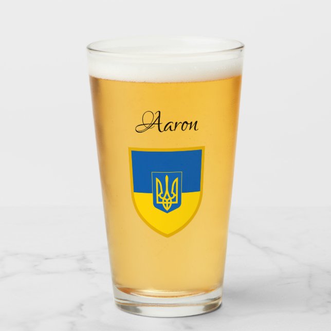 Flagge der Ukraine Glas (Vorne (Gefüllt))