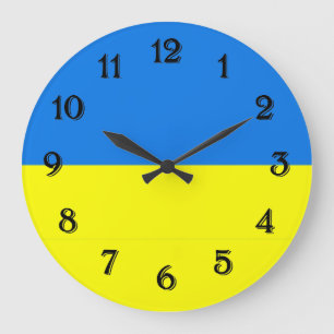 Flagge der Ukraine Große Wanduhr