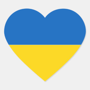 Flagge der Ukraine Herz-Sticker Herz-Aufkleber