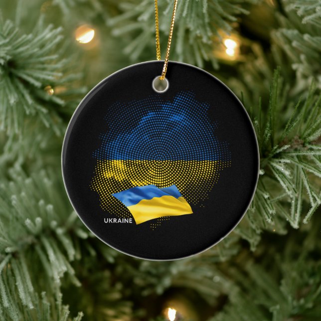 Flagge der Ukraine Keramik Ornament (Baum)