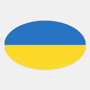 Flagge der Ukraine Oval Aufkleber