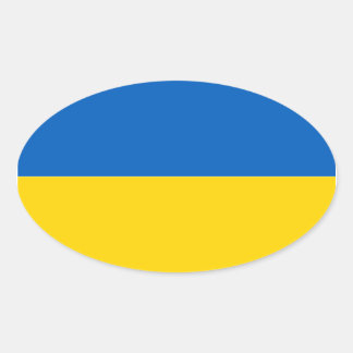 Flagge der Ukraine Oval Aufkleber