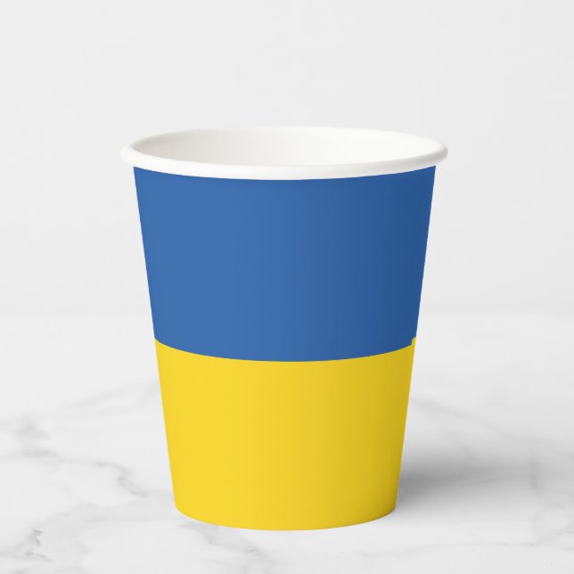 Flagge der Ukraine Pappbecher (Vorderseite)