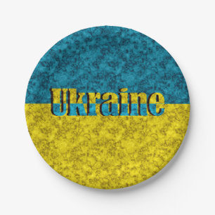 Flagge der Ukraine Pappteller