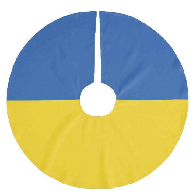 Flagge der Ukraine Polyester Weihnachtsbaumdecke (Vorderseite)