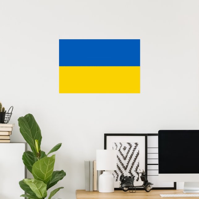 Flagge der Ukraine Poster (Heimbüro)