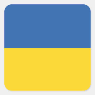 Flagge der Ukraine Quadratischer Aufkleber