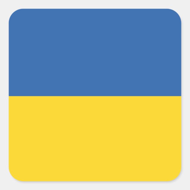 Flagge der Ukraine Quadratischer Aufkleber (Vorderseite)